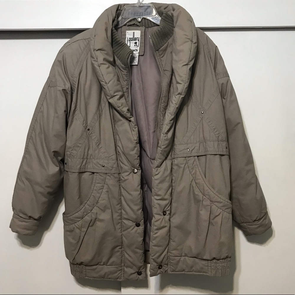 j.gallery REAL down vintage puffer jacket/coat, womens Large, like new!